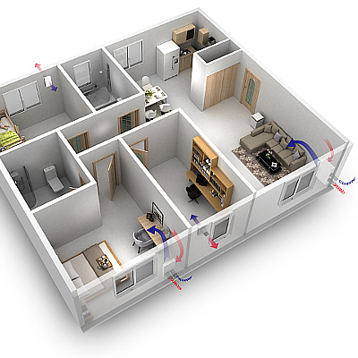 dephina德菲兰全热交换太阳神壁挂式新风机新风系统全屋无管道勘测设计动风量自适应优惠服务包全国通用德国制造原装进口